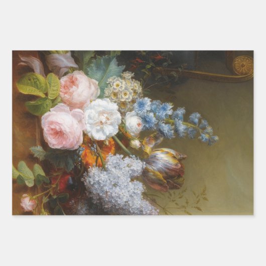 Bloemen Stilleven Nederlandse Decoupage Heavy WT 3 Inpakpapier Vel (Voorkant 2)