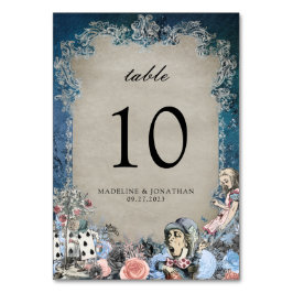  Bloemen Stoffig Blauw Alice in Worderland Kaart