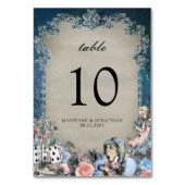 Bloemen Stoffig Blauw Alice in Worderland Kaart (Achterkant)