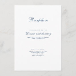  Bloemen Stoffig Blauw Bruiloft Informatiekaartje