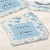 Bloemen Stoffig Blauw Land Tuin Rustieke Huwelijk Kartonnen Onderzetters