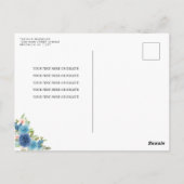 Bloemen Stoffig Blauw Zilver Glam Prinses Quincean Briefkaart (Achterkant)