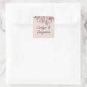 Bloemen Stoffig Roos Blush Vierkante Sticker (Tas)