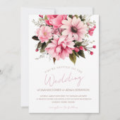 Bloemen Stoffig Roze Wildflower Zomer Tuin Bruilof Feestdagenkaart (Voorkant)