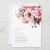 Bloemen Stoffig Roze Wildflower Zomer Tuin Bruilof Kaart (Voorkant)