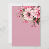 Bloemen Stoffig Roze Wildflower Zomer Tuin Bruilof Kaart (Achterkant)