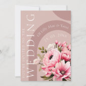 Bloemen Stoffig Roze Wildflower Zomer Tuin Bruilof Kaart (Voorkant)