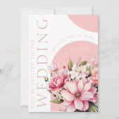 Bloemen Stoffig Roze Wildflower Zomer Tuin Bruilof Kaart (Voorkant)