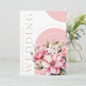 Bloemen Stoffig Roze Wildflower Zomer Tuin Bruilof Kaart (Staand voorkant)