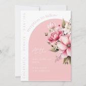 Bloemen Stoffig Roze Wildflower Zomer Tuin Bruilof Kaart (Achterkant)