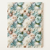 Bloemen stoffige groene crème naamschrift 2026 planner (Achterkant)