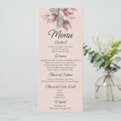 Bloemen, stoffige roos Blush bruiloft Menu (Staand voorkant)