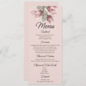 Bloemen, stoffige roos Blush bruiloft Menu (Voorkant / Achterkant)