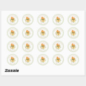 Bloemen Storybook Fox Baby shower Envelope Seals Ronde Sticker (Vel)