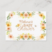 Bloemen Storybook Fox Baby shower Luier Raffle Informatiekaartje (Achterkant)