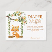 Bloemen Storybook Fox Baby shower Luier Raffle Informatiekaartje (Voorkant)