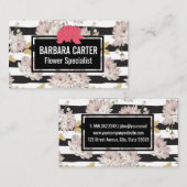 Bloemen | Strepen | Anjers | Gouden Vlinders Visitekaartje (Voorkant / Achterkant)