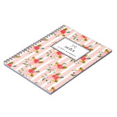 Bloemen Strepen Patroon Gepersonaliseerd Notitieb Notitieboek (Linkerzijde)