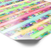  bloemen strepen Waterverf handverf Foto Afdruk (Hoek)