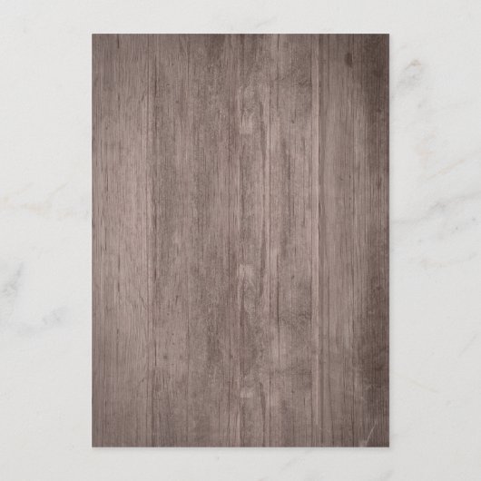 Bloemen String Lights Rustiek Hout Wedding Details Informatiekaartje (Achterkant)