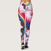 Bloemen Style Roze Kleurrijke Leggings (Achterkant)
