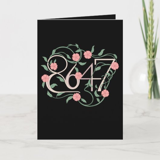 Bloemen Subtiele Anti Trump 8647 86 47 Boho Kaart (Voorkant)