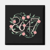 Bloemen Subtiele Anti Trump 8647 86 47 Boho Magneet (Voorkant)