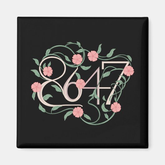 Bloemen Subtiele Anti Trump 8647 86 47 Boho Magneet (Voorkant)