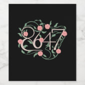 Bloemen Subtiele Anti Trump 8647 86 47 Boho Wijn Etiket (Enkel label)