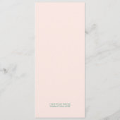 Bloemen Succulent & Blush Bruiloft Menu Kaarten (Achterkant)