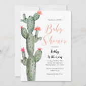 Bloemen Succulent Cactus baby shower uitnodiging (Voorkant)