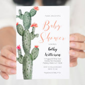 Bloemen Succulent Cactus baby shower uitnodiging