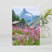 Bloemen | Summer Matterhorn Zwitserland Bedankkaart (Staand voorkant)