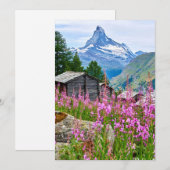Bloemen | Summer Matterhorn Zwitserland Bedankkaart (Voorkant / Achterkant)