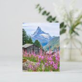 Bloemen | Summer Matterhorn Zwitserland Briefkaart (Staand voorkant)