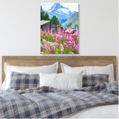 Bloemen | Summer Matterhorn Zwitserland Canvas Afdruk (Insitu (Slaapkamer))