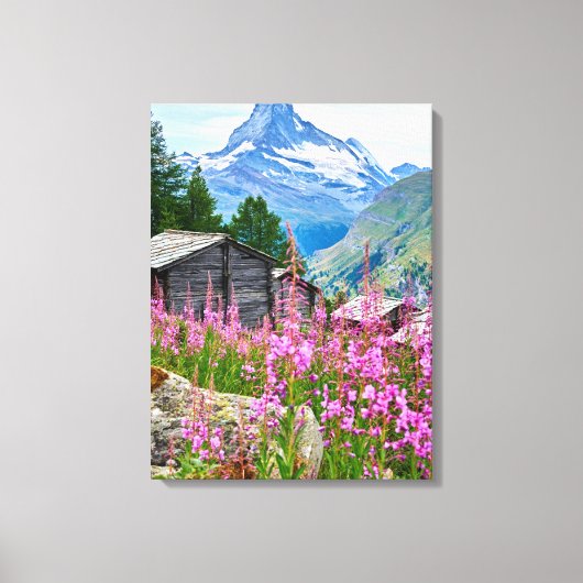 Bloemen | Summer Matterhorn Zwitserland Canvas Afdruk (Voorkant)