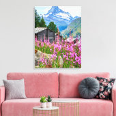 Bloemen | Summer Matterhorn Zwitserland Canvas Afdruk (Insitu (Woonkamer))