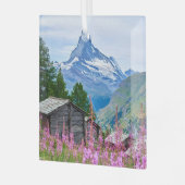 Bloemen | Summer Matterhorn Zwitserland Glas Ornament (Voorkant links)