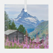Bloemen | Summer Matterhorn Zwitserland Glas Ornament (Voorkant)