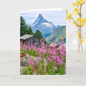 Bloemen | Summer Matterhorn Zwitserland Kaart (Gele Bloem)