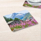 Bloemen | Summer Matterhorn Zwitserland Kartonnen Onderzetters (Schuin)