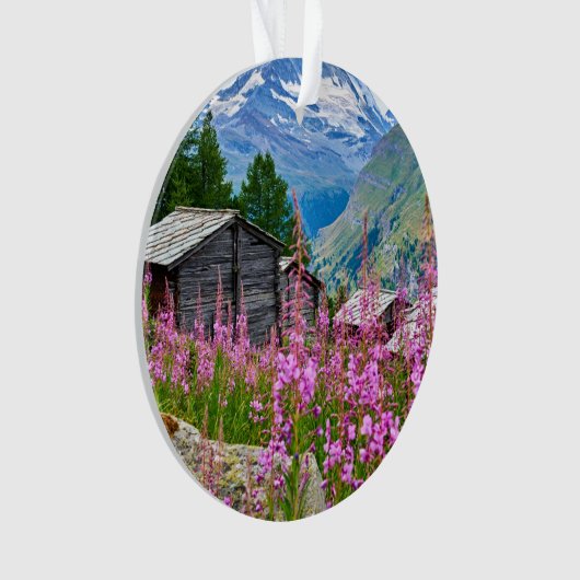 Bloemen | Summer Matterhorn Zwitserland Ornament (voorkant)