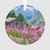 Bloemen | Summer Matterhorn Zwitserland Ornament (achterkant)