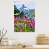 Bloemen | Summer Matterhorn Zwitserland Poster (Keuken)