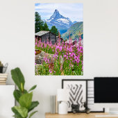 Bloemen | Summer Matterhorn Zwitserland Poster (Thuiskantoor)