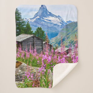 Bloemen   Summer Matterhorn Zwitserland Sherpa Deken
