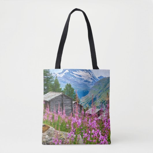 Bloemen | Summer Matterhorn Zwitserland Tote Bag (Voorkant)