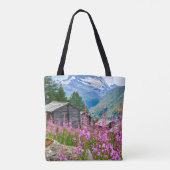 Bloemen | Summer Matterhorn Zwitserland Tote Bag (Achterkant)