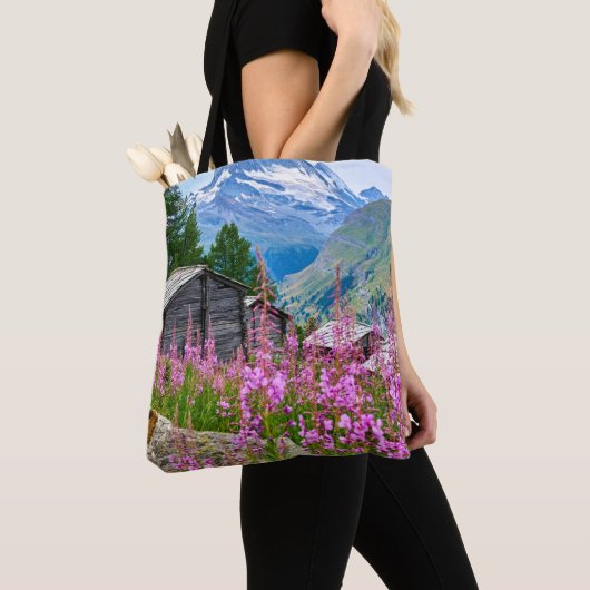 Bloemen | Summer Matterhorn Zwitserland Tote Bag (Dichtbij)